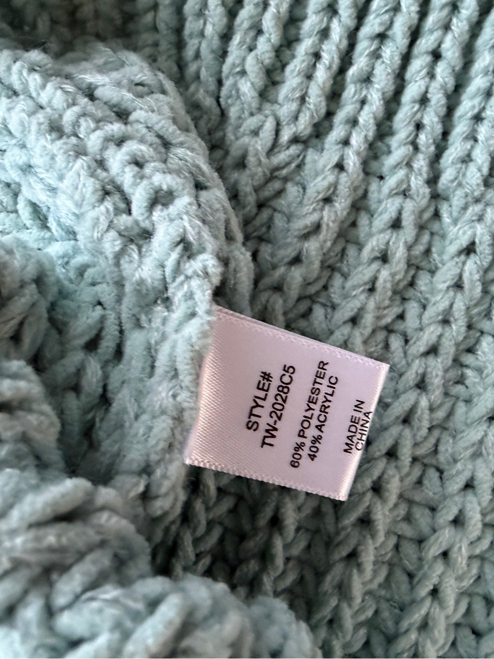 Zenana Mint Green Chunky Knit Scallop Hem Sweater – Size Large - Picture 6 of 6